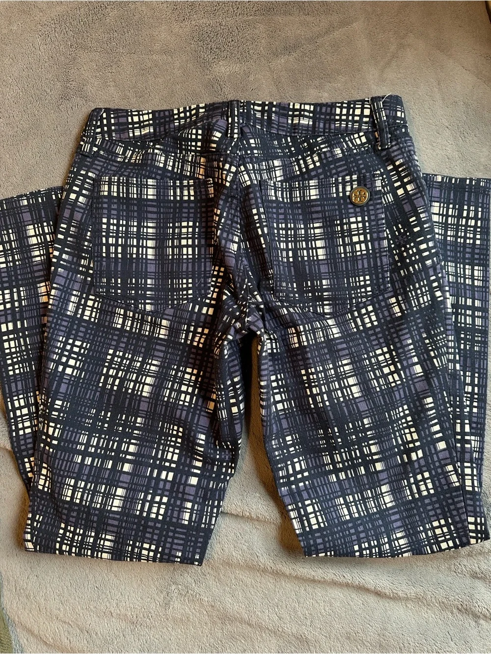 Tory Burch Women’s Low Rise Skinny Blue Leg Pant